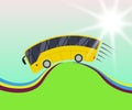 Trvel bus illustration, speed motion Royalty Free Stock Photo