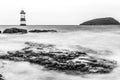 Trwyn Du or Penmon Lighthouse Royalty Free Stock Photo