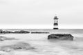 Trwyn Du or Penmon Lighthouse Royalty Free Stock Photo