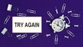 Try Again - concept of text on business card. Work and study concept Royalty Free Stock Photo
