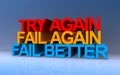 try again fail again fail better on blue