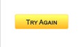 Try again web interface button orange color, internet site design, support