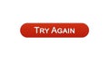Try again web interface button wine red color, internet site design, support