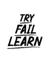 try fail learn. Hand drawn typography poster design