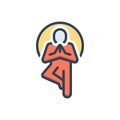 Color illustration icon for Try, attempt and pray Royalty Free Stock Photo