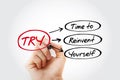 TRY - Time to Reinvent Yourself acronym, business concept background Royalty Free Stock Photo