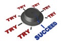 Try try till you succeed Royalty Free Stock Photo