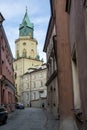 Trynitarska tower near Cathedral of St. John the Baptist and John the Evangelist in old town of Lublin, Poland.
