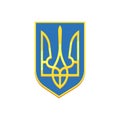 Tryzub or coat of arms of Ukraine, vector banner