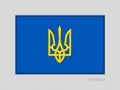 Tryzub. Trident. National Symbols of Ukraine with Country Name W