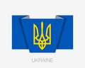 Tryzub. Trident. National Symbols of Ukraine. Flat Icon Waving F