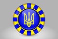 Tryzub. Trident. National Symbols of Ukraine. Glass Round Vector