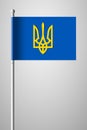 Tryzub. Trident. National Symbols of Ukraine. National Flag on F