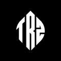 TRZ circle letter logo design with circle and ellipse shape. TRZ ellipse letters with typographic style. The three initials form a Royalty Free Stock Photo