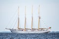 Trzebiez, Poland - August 08, 2017 - Sailing ship Cisne Branco sails to the full sea after final of Tall Ships Races 2017 in Stett