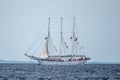 Trzebiez, Poland - August 08, 2017 - Sailing ship Kapitan Borchardt sails to the full sea after final of Tall Ships Races 2017 in