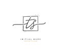 TS Beauty vector initial logo, handwriting logo of initial signature, wedding, fashion, jewerly, boutique, floral and botanical w