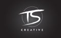 TS Brush Letter Logo Design. Artistic Handwritten Letters Logo C Royalty Free Stock Photo