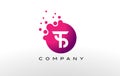 TS Letter Dots Logo Design with Creative Trendy Bubbles.