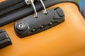 TSA accepted lock on luggage bag or suitcase (Transportation Security Administration of US Royalty Free Stock Photo