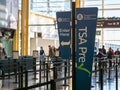 TSA precheck fast lane line before security at Reagan National Airport