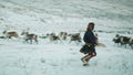 Tsagaannuur, Hovsgol,Mongolia 07 January 2023 :Reindeer herding in Mongolia is an ancient tradition practiced by the