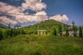 TSAGHKADZOR, ARMENIA - JULY 11, 2021: Beautiful view of Ropeway entrance point in Tsaghkadzor