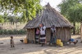 Southern Ethiopia - January 06, 2019: Portrait of a resident of the tribe Tsamai