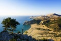 Tsampika beach in Greece - bird's eye view Royalty Free Stock Photo