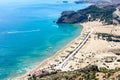 Tsampika beach from Tsampika mountain top, Greece Royalty Free Stock Photo
