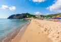 Tsampika sandy beach on Rhodes island, Greece Royalty Free Stock Photo
