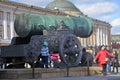 Tsar Pushka King Cannon in Moscow Kremlin. Color photo.