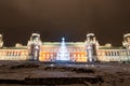 Moscow,Russia-January 06: Tsaritsy no during Christmas time illuminated at night on January 06,2018.