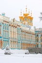 Tsarskoye Selo (Pushkin), Saint-Petersburg, Russia. The Catherine Palace Royalty Free Stock Photo