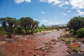 The Tsavo river at man eaters bridge Royalty Free Stock Photo