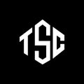 TSC letter logo design with polygon shape. TSC polygon and cube shape logo design. TSC hexagon vector logo template white and Royalty Free Stock Photo