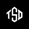 TSD letter logo design with polygon shape. TSD polygon and cube shape logo design. TSD hexagon vector logo template white and Royalty Free Stock Photo