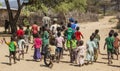 Tsemay children in traditional tribal village. Weita. Omo Valley. Ethiopia.