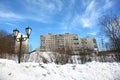 Tsentralnyy park in the center of the murmansk city ,Russia