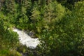 The Tsey glacier melts on a hot summer day and forms many large and small streams, North Ossetia, Russia Royalty Free Stock Photo