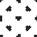 Tshaped crossroad pattern seamless black