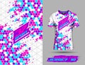 Tshirt abstract honeycomb background for extreme sport jersey team, motocross, car racing, cycling, fishing, diving, leggings, Royalty Free Stock Photo