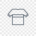 Tshirt concept vector linear icon isolated on transparent background, Tshirt concept transparency logo in outline style