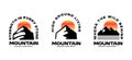 Mountain Logo Collection with Sunrise Royalty Free Stock Photo
