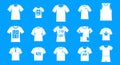 Tshirt icon blue set vector Royalty Free Stock Photo