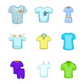 Tshirt icon set, cartoon style Royalty Free Stock Photo