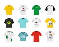 Tshirt icon set, flat style Royalty Free Stock Photo