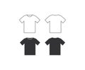 Tshirt icon set. Unisex Shirt vector Royalty Free Stock Photo