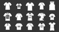 Tshirt icon set grey Royalty Free Stock Photo