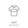 tshirt icon vector from bufilot ecommerce collection. Thin line tshirt outline icon vector illustration. Linear symbol for use on